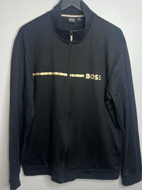 Hugo Boss Tracksuit Jacket Mens XXL Black Gold